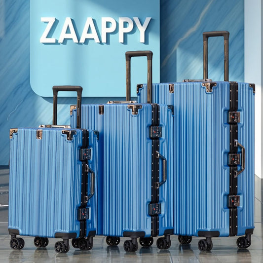 Premium Aluminum Luggage Sets in Blue colour on Zaappy Store UAE