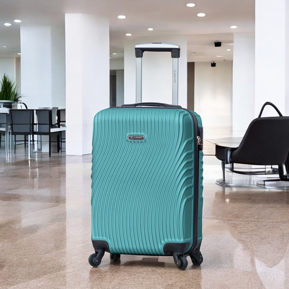 20 Inch Partner Aqua Wave ABS Lightweight Carry On Luggage Bags With Spinner Wheels