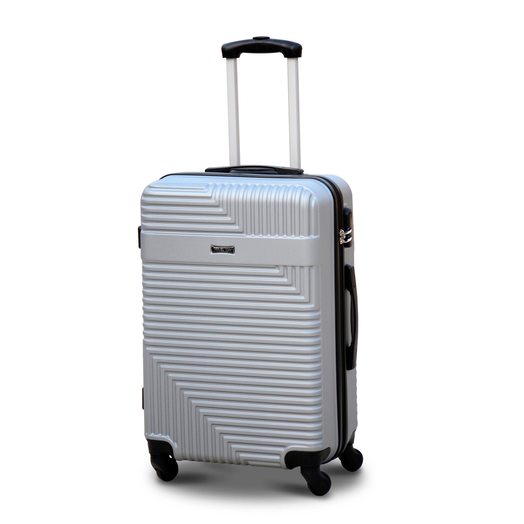 3 Piece Set 20" 24" 28 Inches Silver Colour Travel Way ABS lightweight Luggage Hard Case Trolley Bag