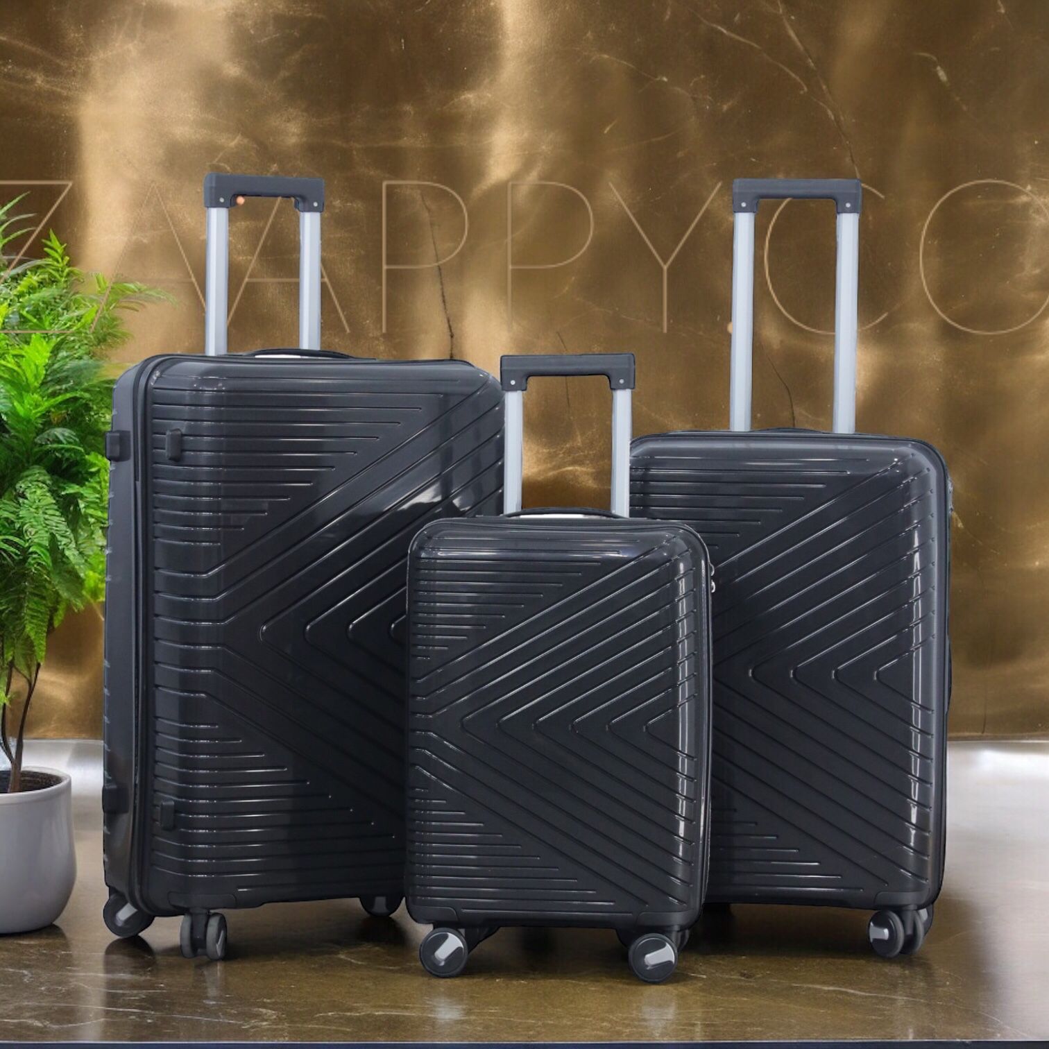 Crossline PP Unbreakable Luggage Bag With Double Spinner Wheel | 3 Piece Set 20, 24 and 28 Inches