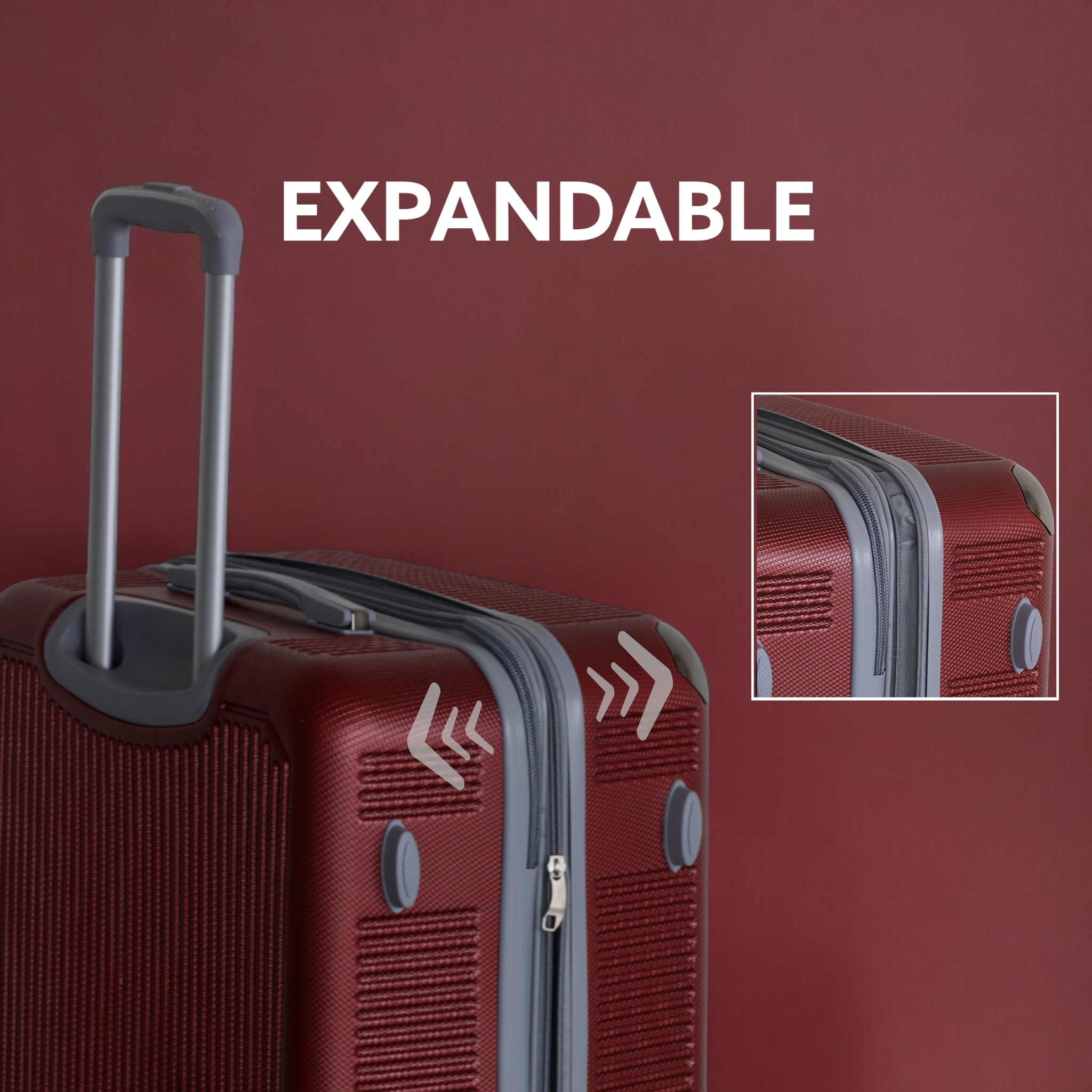 Swiss Class Drive ABS Expandable Luggage with Spinner Wheels | 20, 24, 28 Inches