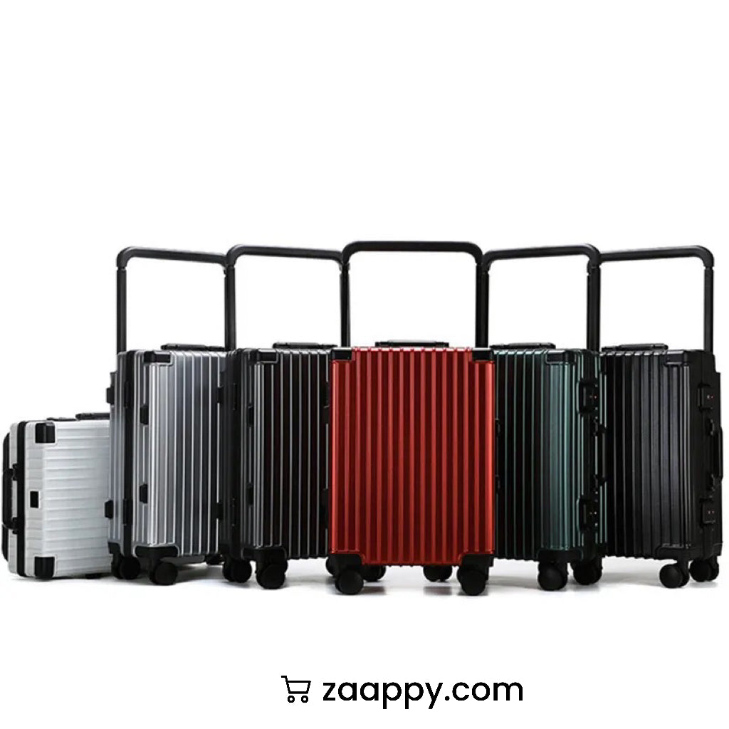 Aluminum Framed Luggage Hard Shell | Aluminum Spinner Silver | Hand Carry 10 Kg | Check In 30 Kg Capacity