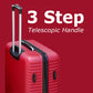 3 step telescopic handle on luggage bags