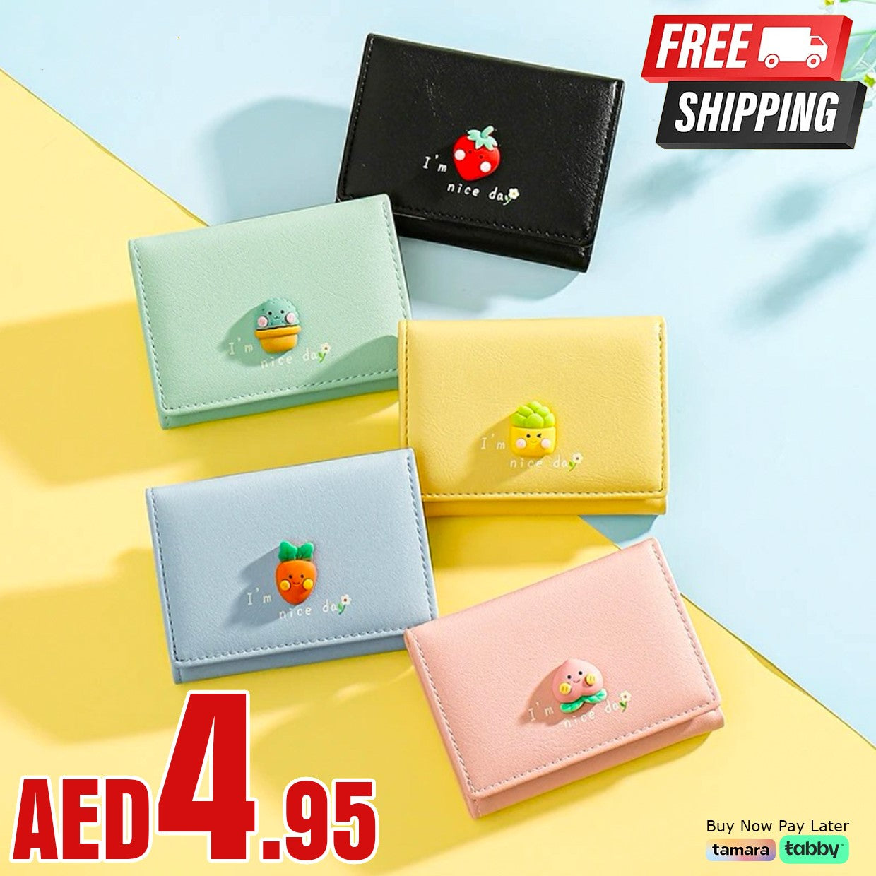 FLASH SALE ⚡ Cute Tri Fold Clutch Wallet For Women | Small Card Holder Purse Zaappy