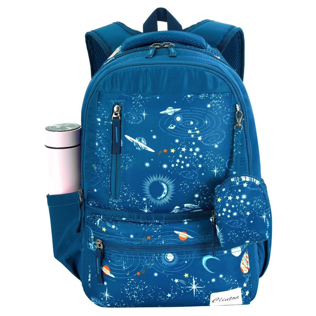 Espiral Galaxy Backpack Bag with Pouch | Waterproof Multi Pockets