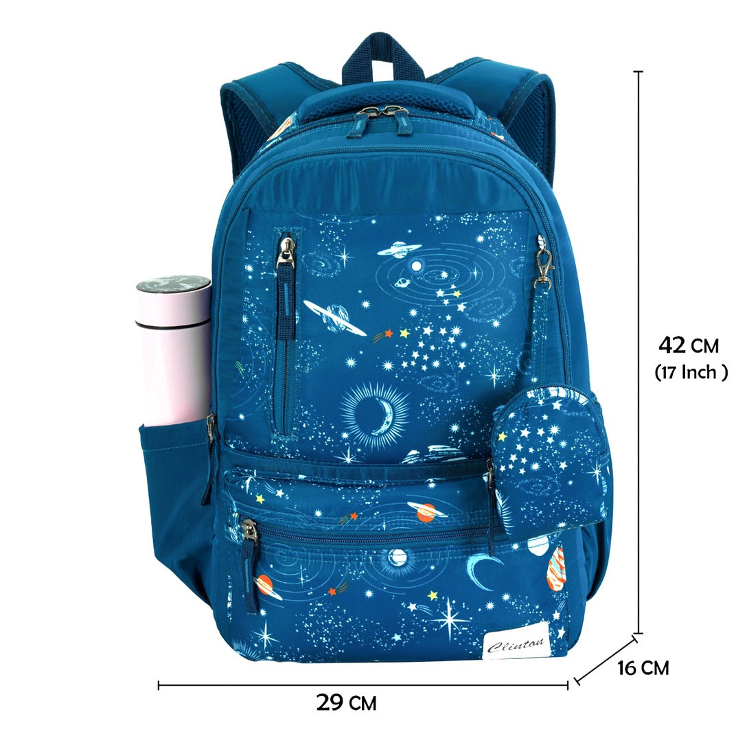 Espiral Galaxy Backpack Bag with Pouch | Waterproof Multi Pockets