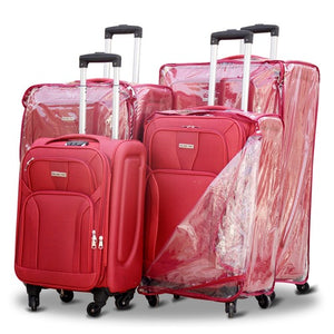 Premium Luggage 4 Wheel Red With Cover | 4 Pcs Luggage Set