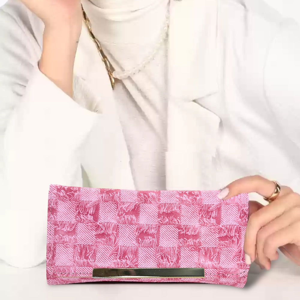 Fashion Textured Classic Women Wallet | Check Design Long Wallet