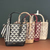 Geometric Printed Handbag For Women | Top Handle Shoulder Tote Bag With Scarf