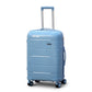 24" Grey Colour Non Expandable Ceramic PP Luggage Lightweight Hard Case Trolley Bag with Double Spinner Wheel