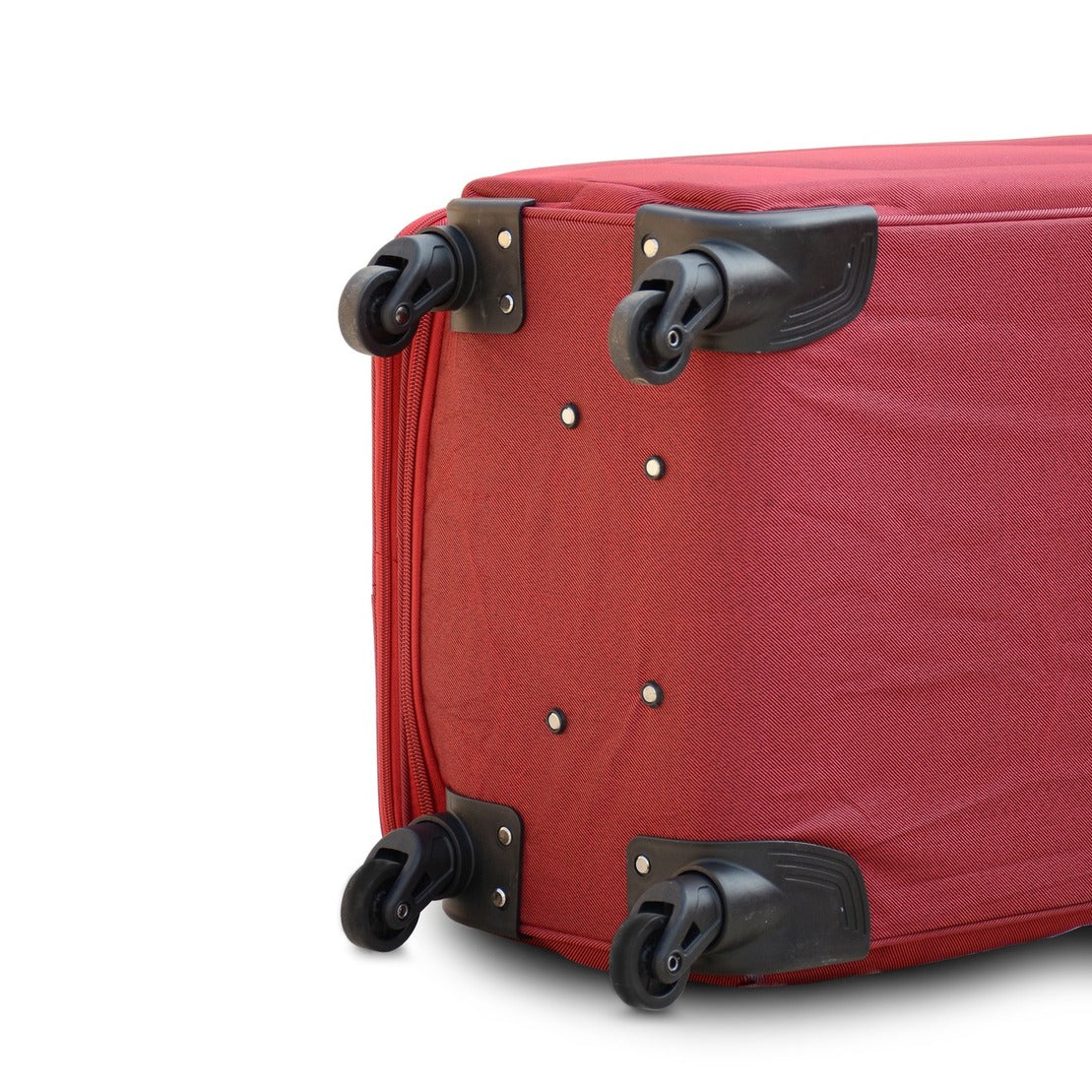 3 Piece Full Set 20" 24" 28 Inches Red Colour SJ JIAN 4 Wheel Luggage Lightweight Soft Material Trolley Bag Zaappy.com