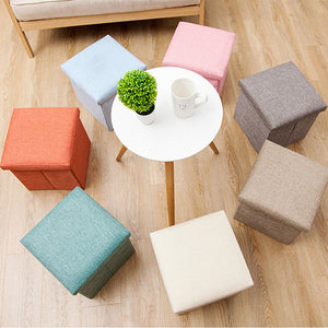 Mini Foldable Storage Box | Fabric and Durable Stool for Home Organization