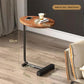 Modern C-Shaped Sofa Tray Table for Living Room and Bedroom with Wood Finish and Bold Metal Frame