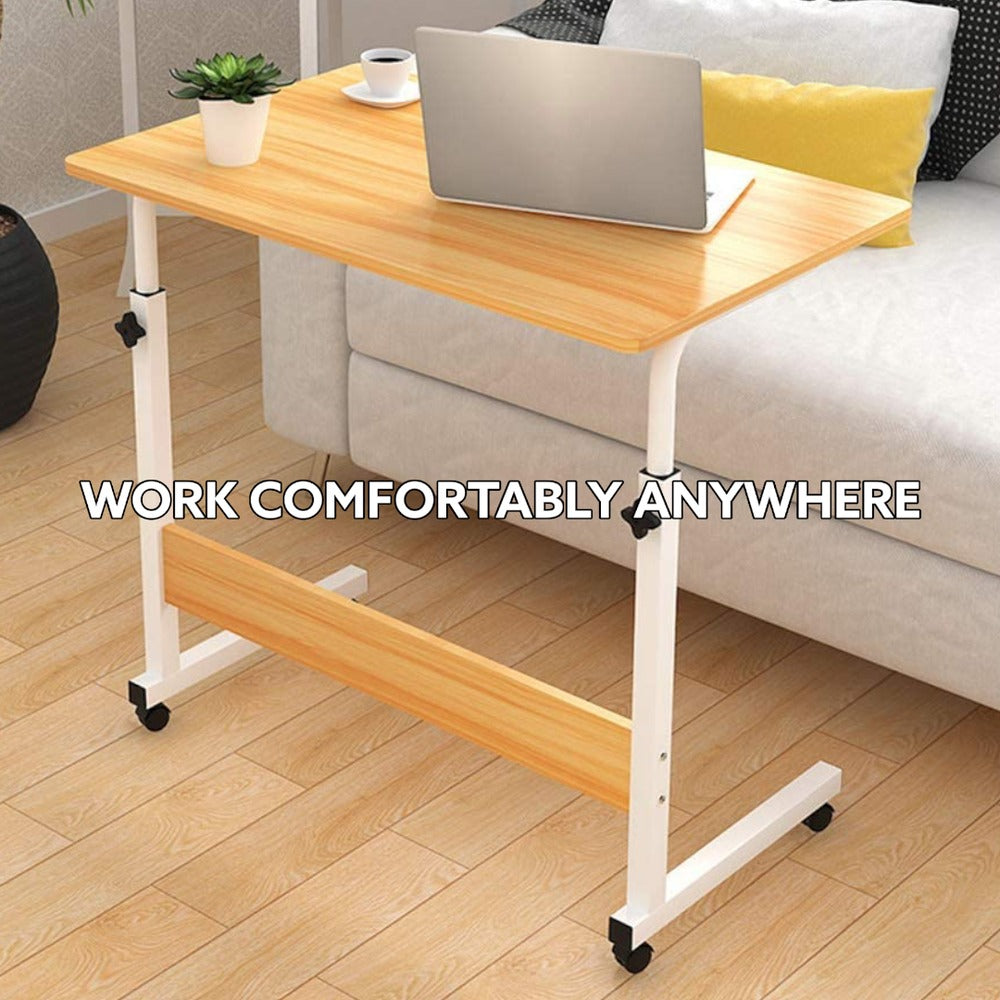 Portable Study Table | Laptop Stand with Wheels | Adjustable Height and Angle