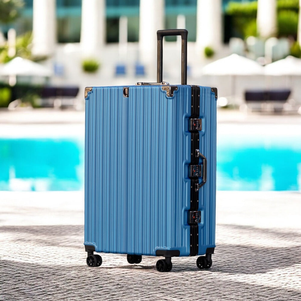 28 Inch Premium Aluminum Hard Shell Luggage | Zipperless Suitcase with TSA Lock | Silent 360 Spinner Wheels