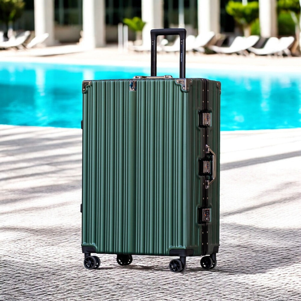 Premium Aluminum Hard Shell Luggage | Zipperless Suitcase Set with TSA Lock | Silent 360° Spinner Wheels | 3 Piece Set 20" 24" 28" Inches