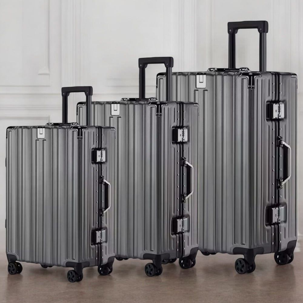 Premium Aluminum Hard Shell Luggage | Zipperless Suitcase Set with TSA Lock | Silent 360° Spinner Wheels | 3 Piece Set 20" 24" 28" Inches