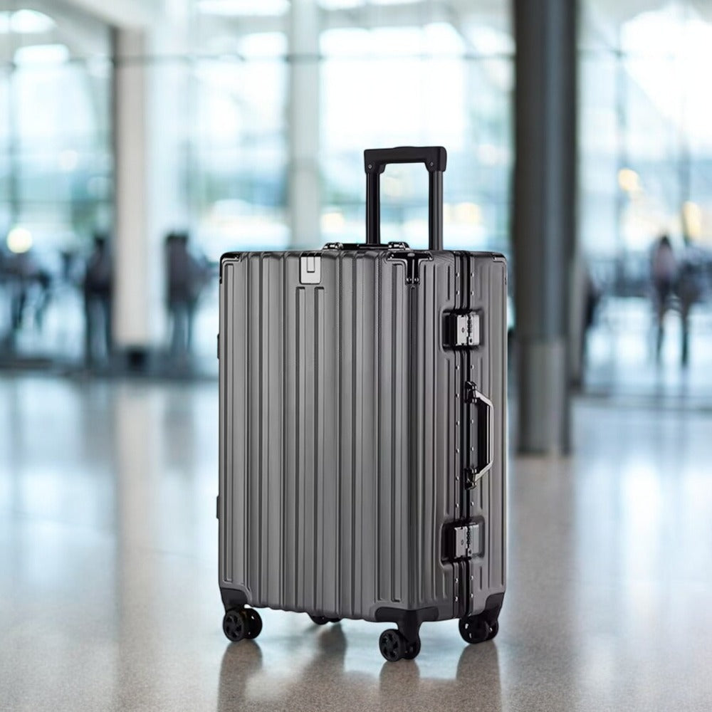 24 Inch Premium Aluminum Hard Shell Luggage | Zipperless Suitcase with TSA Lock | Silent 360° Spinner Wheels