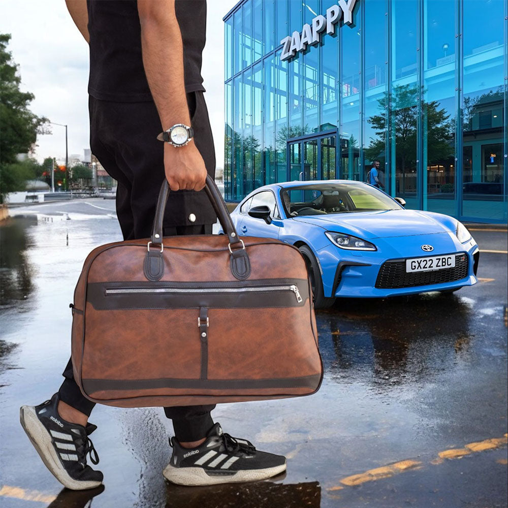 Premium PU Leather Outdoor Travel Bag for Men and Women | Stylish and Durable Weekend Duffel Bag