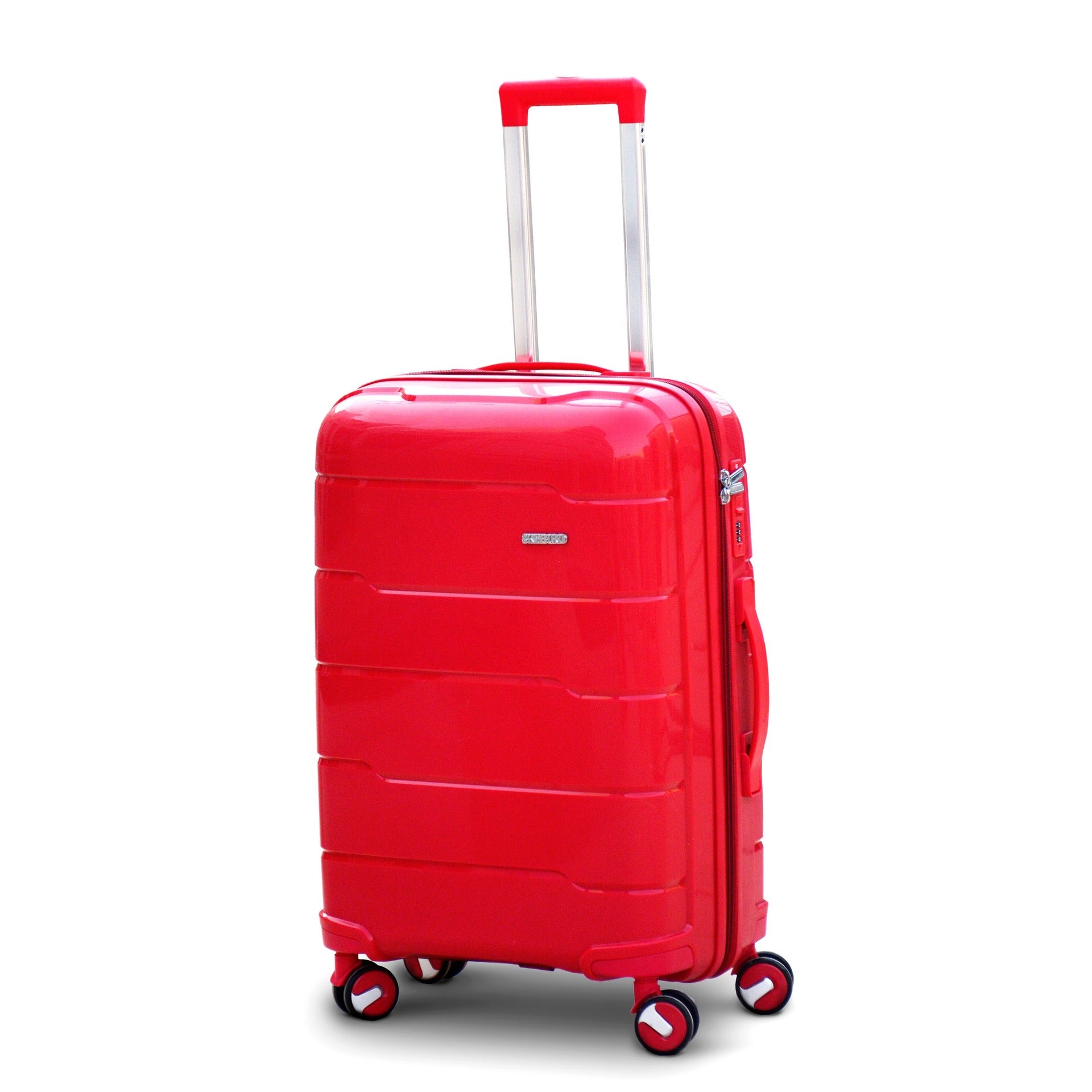 20" Ceramic Smooth PP Lightweight Carry On Luggage Bag with Double Spinner Wheel