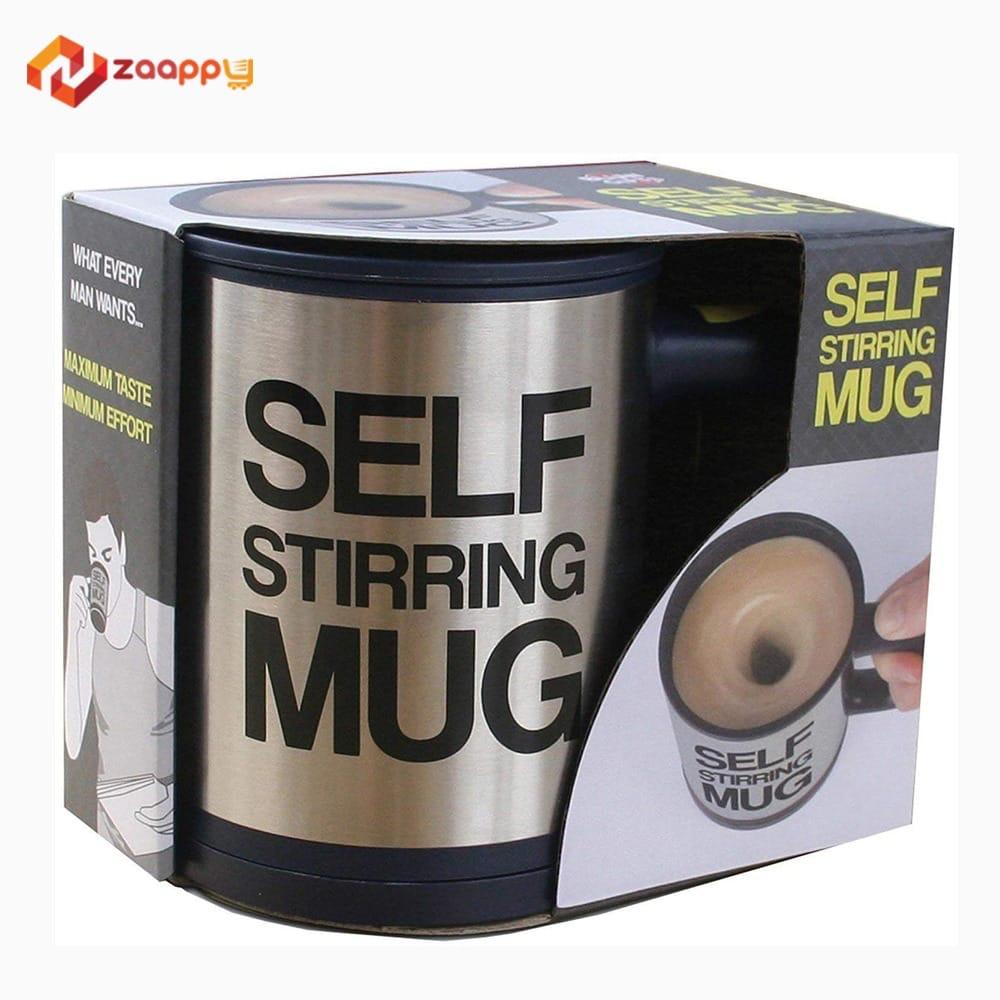 FLASH SALE ⚡ Self Stirring Electric Stainless Steel Coffee Mug | Automatic Self Mixing Cup Zaappy