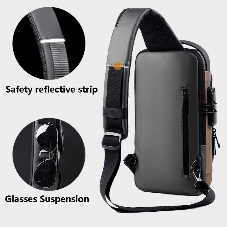 Anti-theft USB Shoulder Bag | Cross Body Chest Bag flash sale