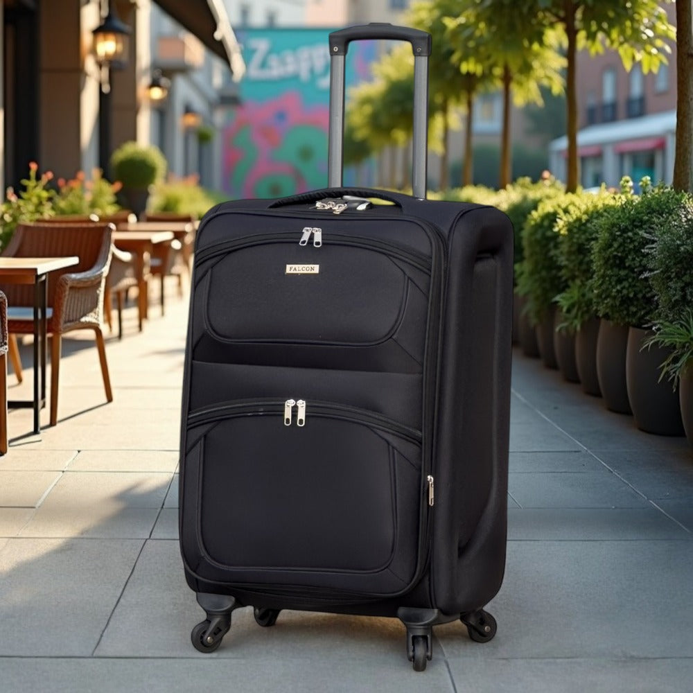 28 Inch Check-In Size Falcon Premium Expandable Soft Fabric Luggage | 4 Smooth Spinner Wheels | Secure Combination Locks