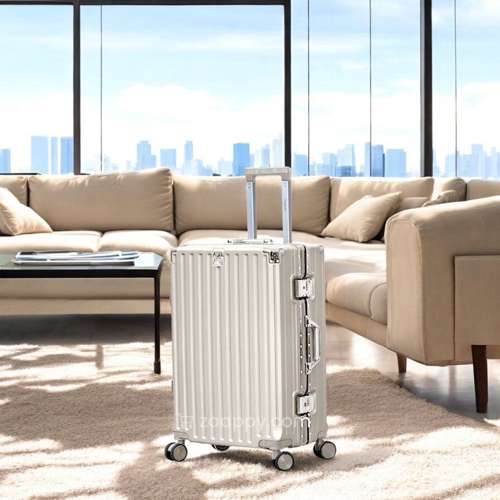 Trending Aluminum Luggage | USB Charging Port | Bottle Holder | Free Your Hands | Stylish Travel Companion | 3 Pcs Set 20" 24" 28" Inches