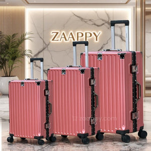 Trending Aluminum Luggage | USB Charging Port | Bottle Holder | Free Your Hands | Stylish Travel Companion | 3 Pcs Set 20