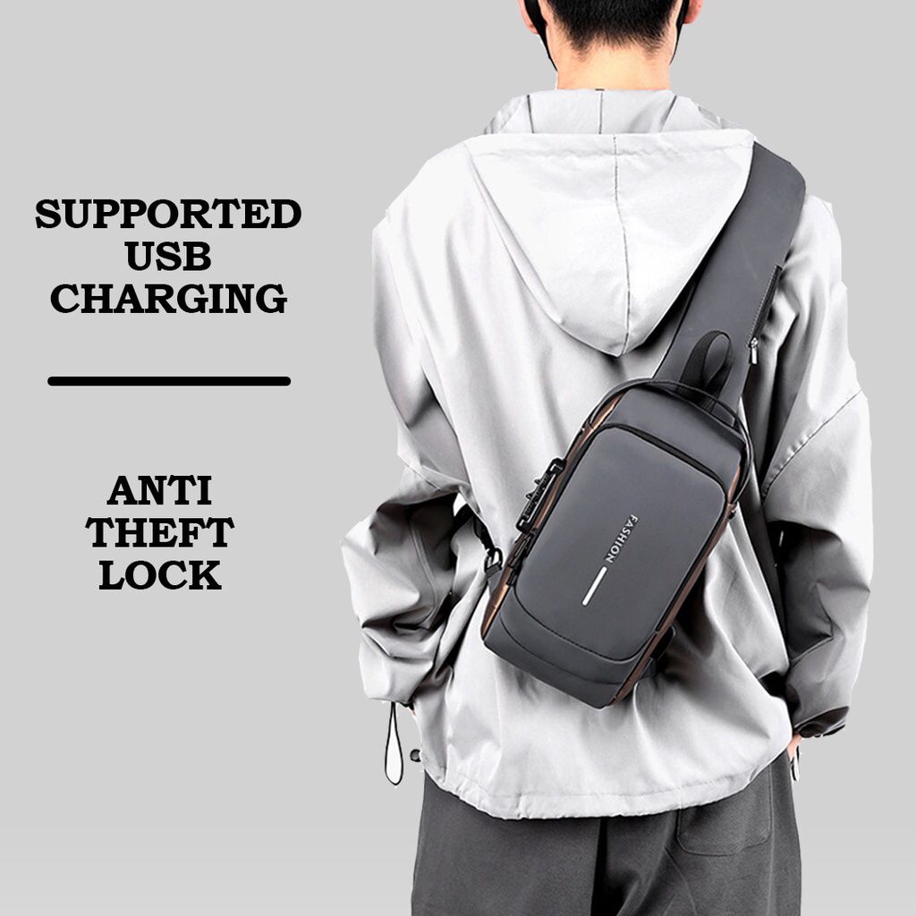 Anti-theft USB Shoulder Bag | Cross Body Chest Bag flash sale