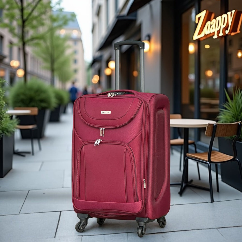 24 Inch Check-In Size Falcon Premium Expandable Soft Fabric Luggage | 4 Smooth Spinner Wheels | Secure Combination Locks