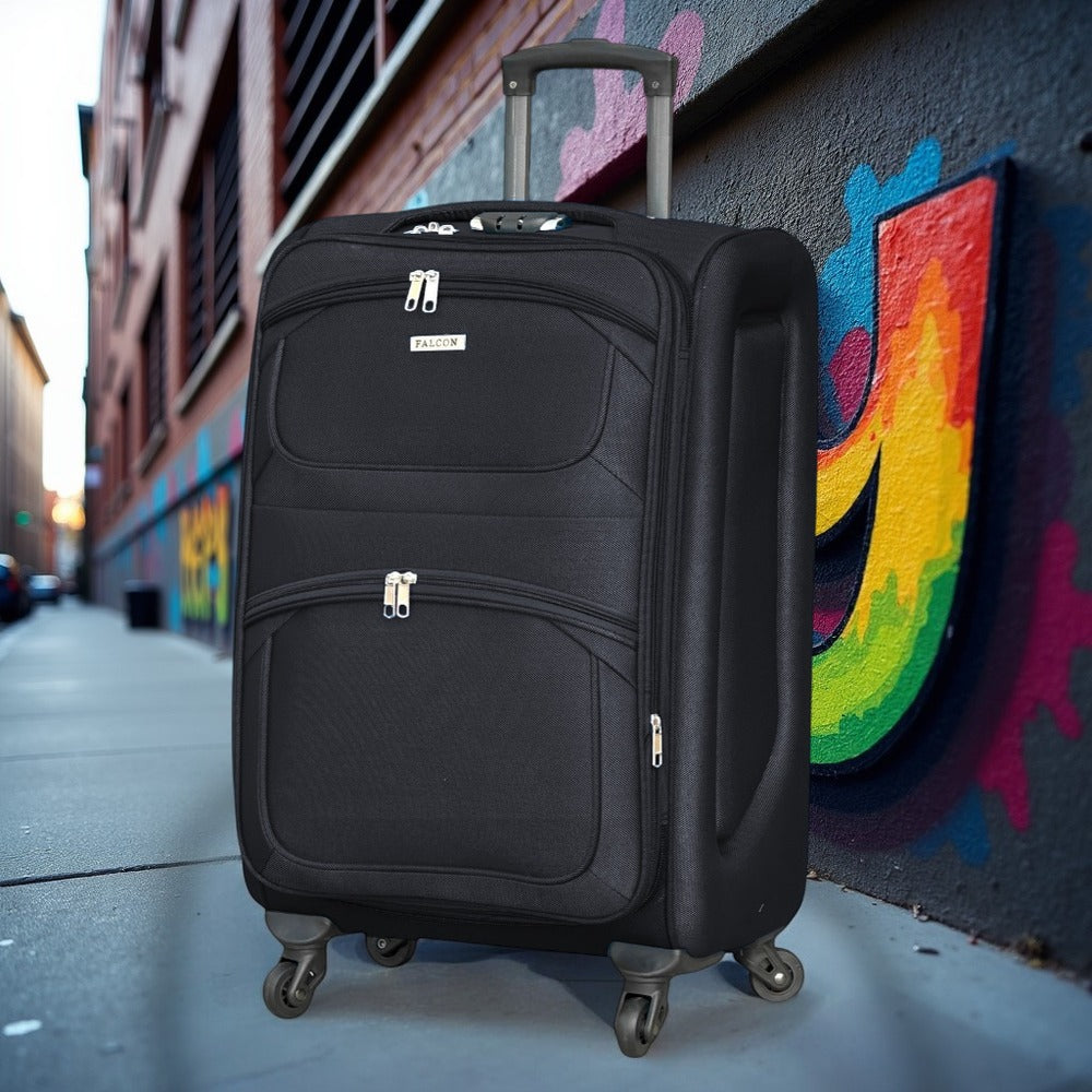 32 Inch Check-In Size Falcon Premium Expandable Soft Fabric Luggage | 4 Smooth Spinner Wheels | Secure Combination Locks