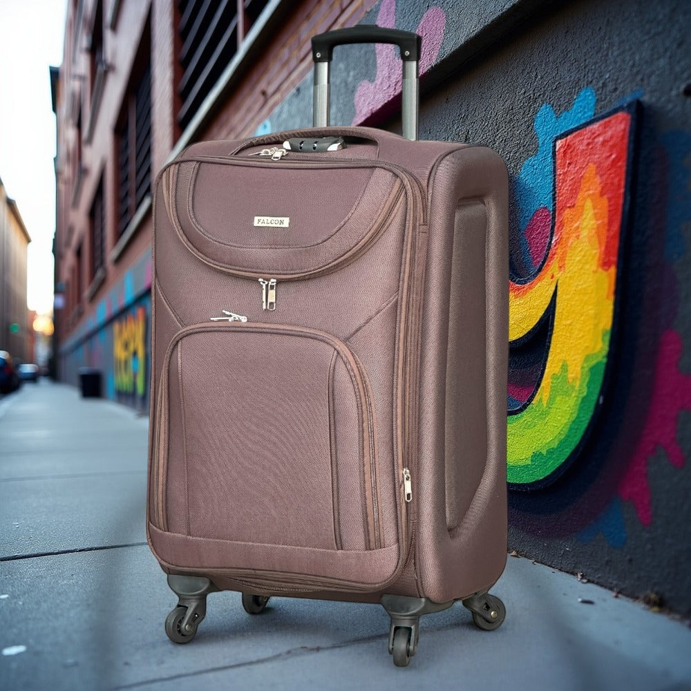 32 Inch Check-In Size Falcon Premium Expandable Soft Fabric Luggage | 4 Smooth Spinner Wheels | Secure Combination Locks