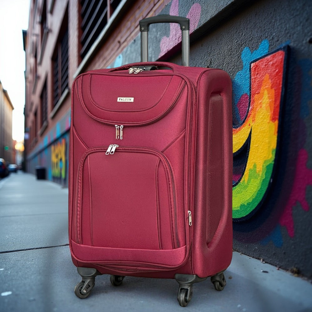 32 Inch Check-In Size Falcon Premium Expandable Soft Fabric Luggage | 4 Smooth Spinner Wheels | Secure Combination Locks