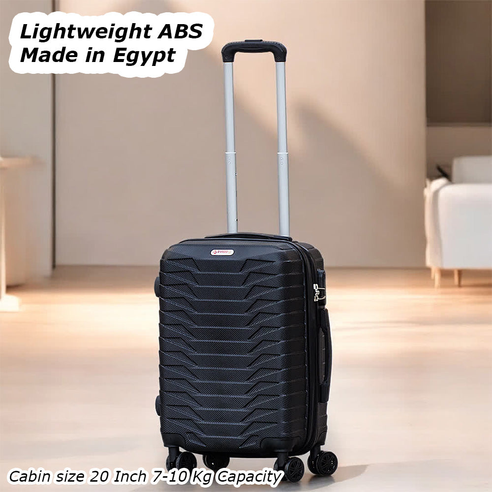 ZAAPPY Lightweight ABS Hard Case Trolley Luggage With Spinner Wheels | 3 Pcs Set 20, 24 and 28 inches