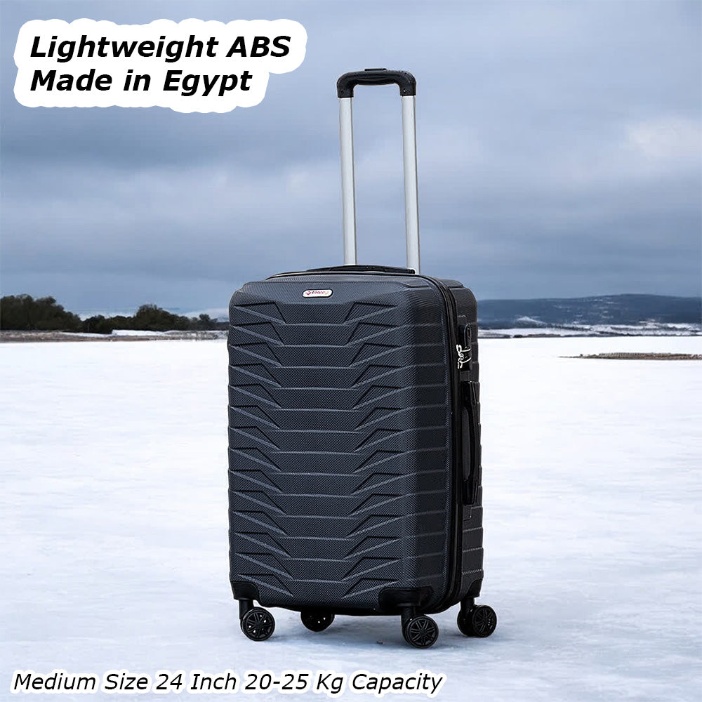 ZAAPPY Lightweight ABS Hard Case Trolley Luggage With Spinner Wheels | 3 Pcs Set 20, 24 and 28 inches