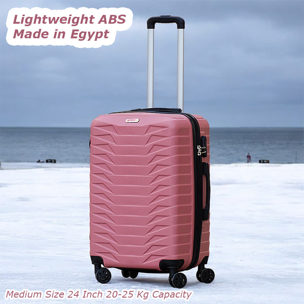 ZAAPPY Lightweight ABS Hard Case Trolley Luggage With Spinner Wheels | 3 Pcs Set 20, 24 and 28 inches