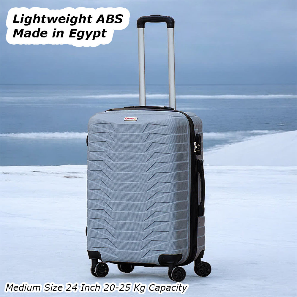 Zaappy Lightweight ABS Hard Case Trolley Luggage With Spinner Wheels | 3 Pcs Set 20" 24" 28