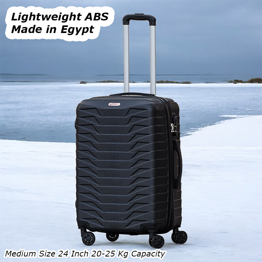 ZAAPPY Lightweight ABS Hard Case Trolley Luggage With Spinner Wheels | 3 Pcs Set 20, 24 and 28 inches