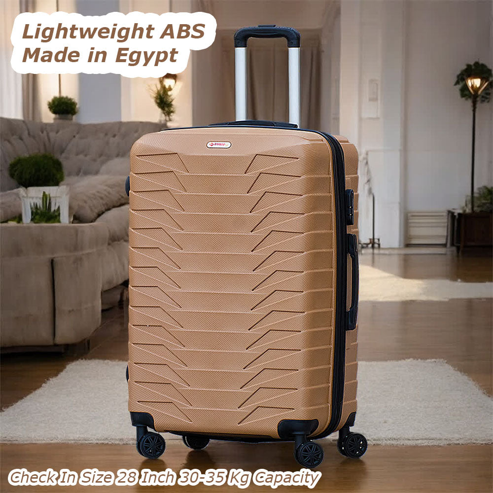 ZAAPPY Lightweight ABS Hard Case Trolley Luggage With Spinner Wheels | 3 Pcs Set 20, 24 and 28 inches