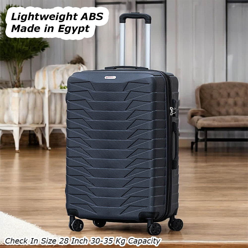 ZAAPPY Lightweight ABS Hard Case Trolley Luggage With Spinner Wheels | 3 Pcs Set 20, 24 and 28 inches