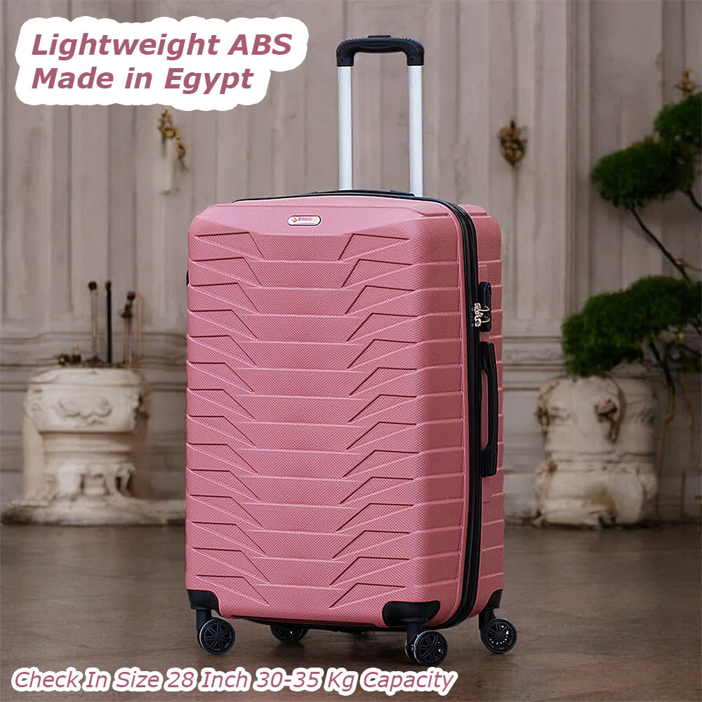 ZAAPPY Lightweight ABS Hard Case Trolley Luggage With Spinner Wheels | 3 Pcs Set 20, 24 and 28 inches