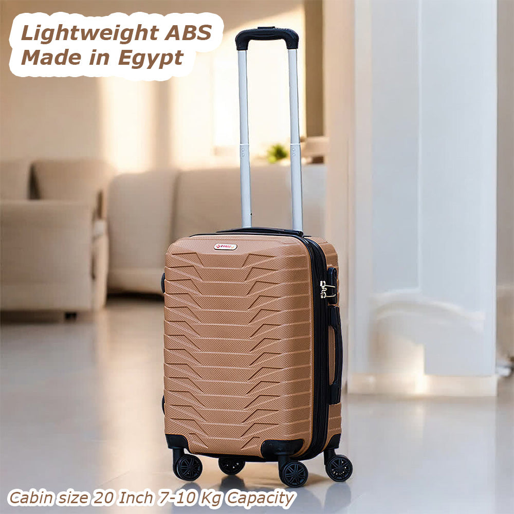 ZAAPPY Lightweight ABS Hard Case Trolley Luggage With Spinner Wheels | 3 Pcs Set 20, 24 and 28 inches