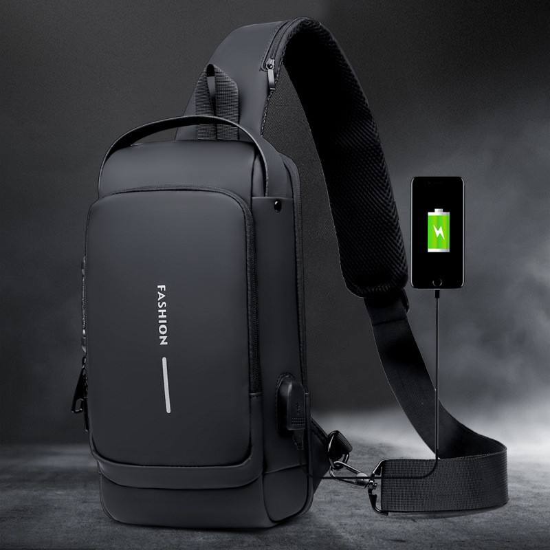 Anti-theft USB Shoulder Bag | Cross Body Chest Bag flash sale