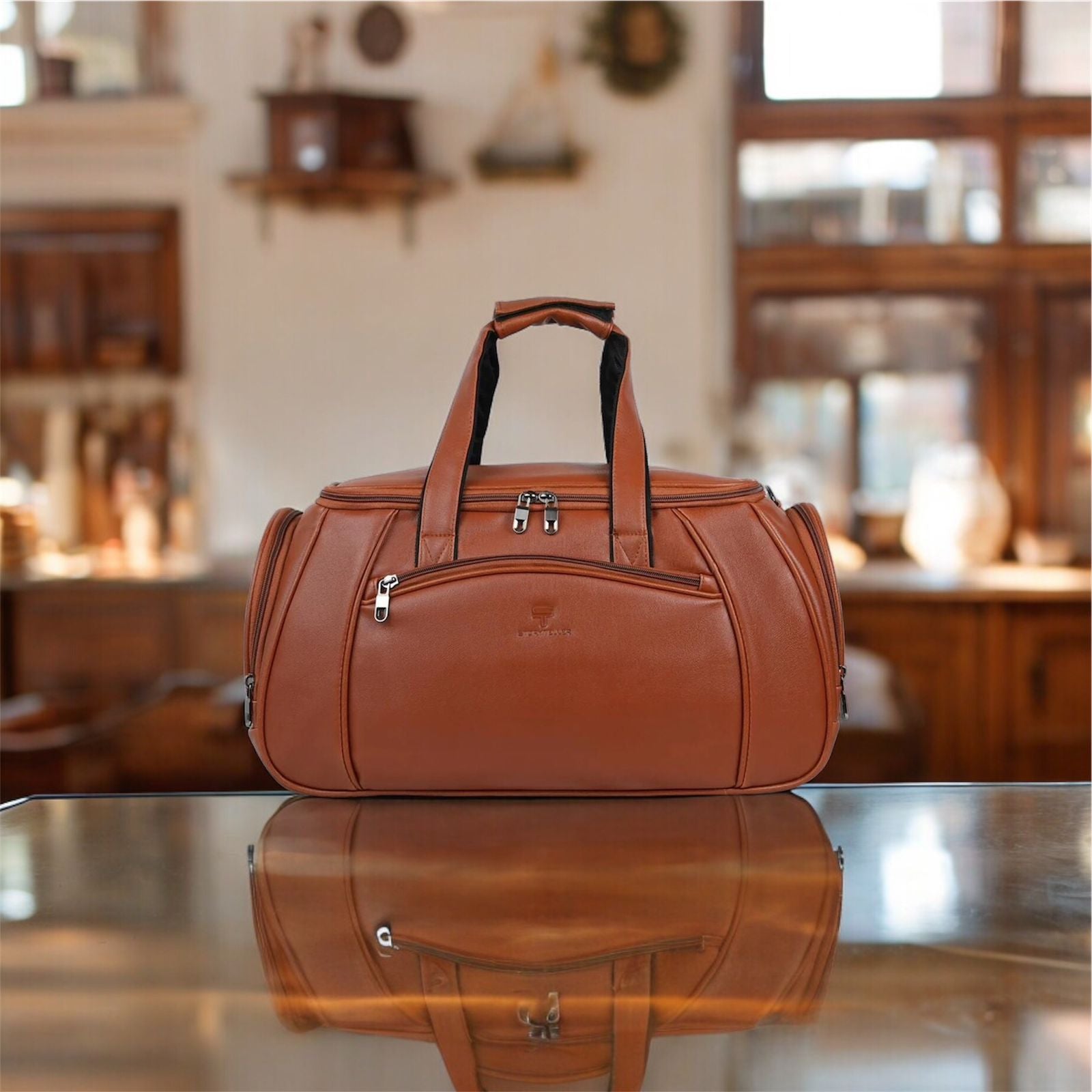 Stylish Leather ST Men Business Duffle Bag | Multifunctional Carry on Travel Bag Zaappy.com