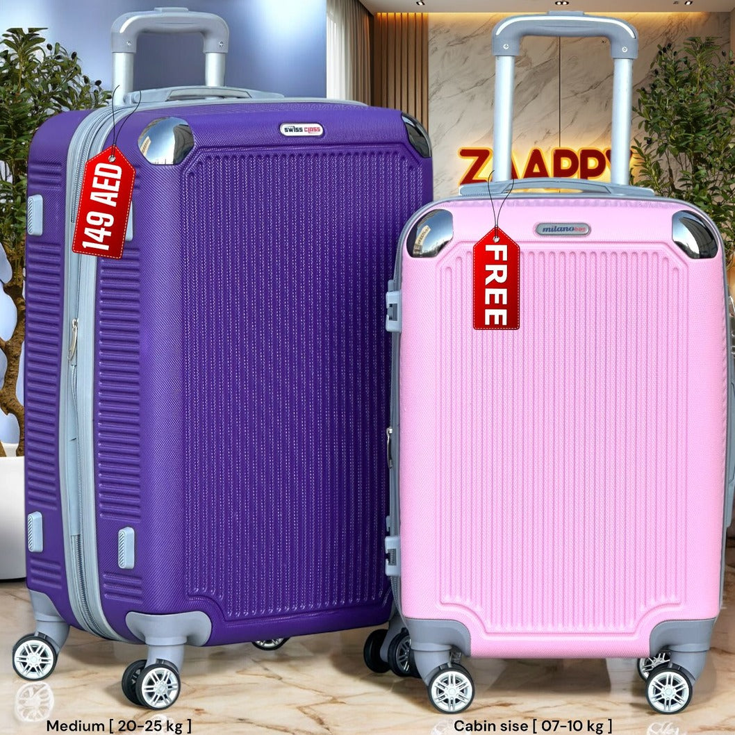 Medium Size 24" Luggage Bag | Cabin Size FREE | Lightweight ABS Travel Bags