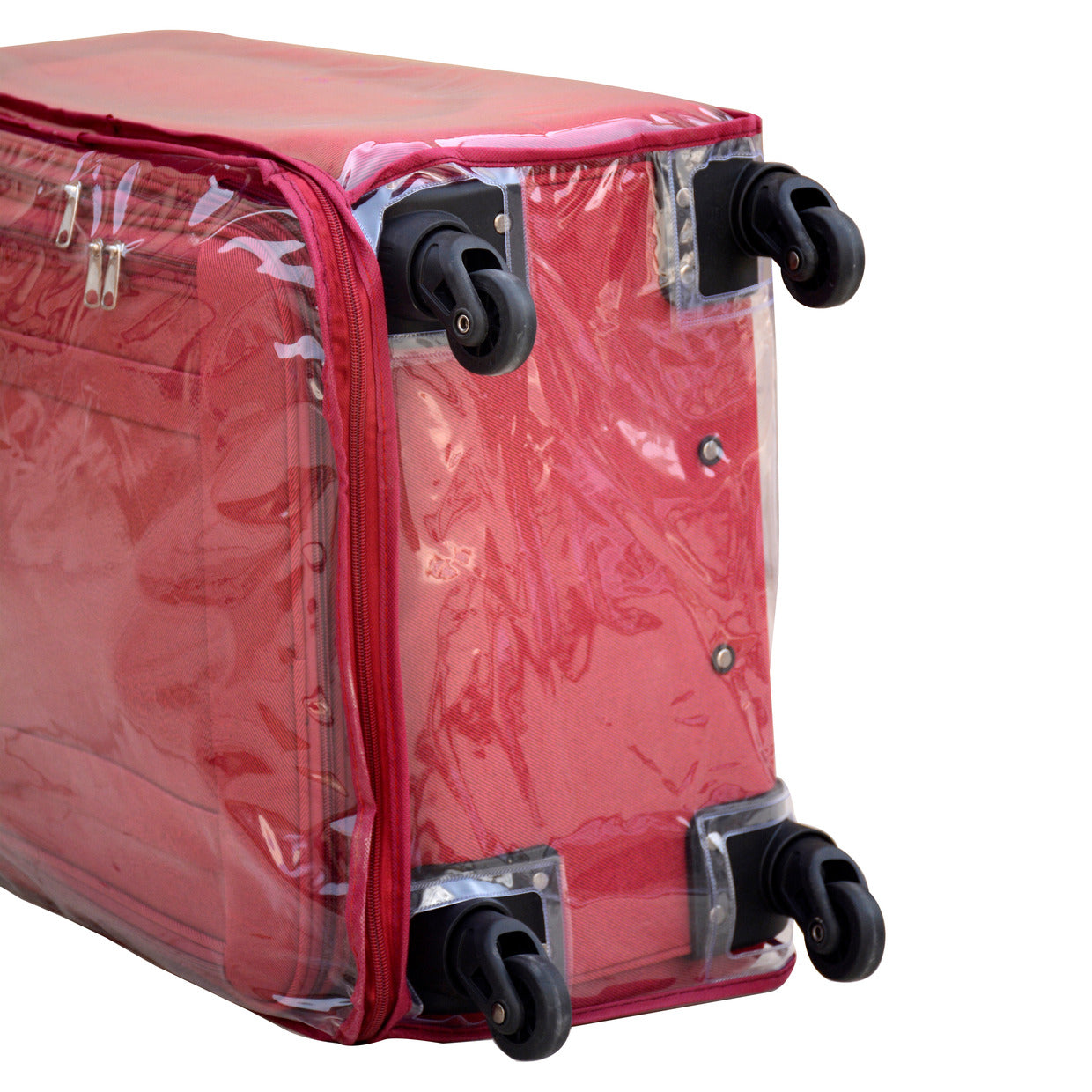 Premium Luggage 4 Wheel Red With Cover | 4 Pcs Luggage Set