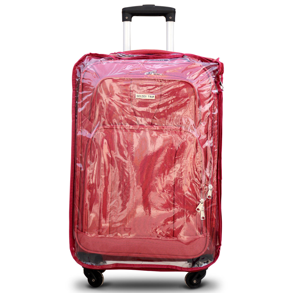 Premium Luggage 4 Wheel Red With Cover | 4 Pcs Luggage Set