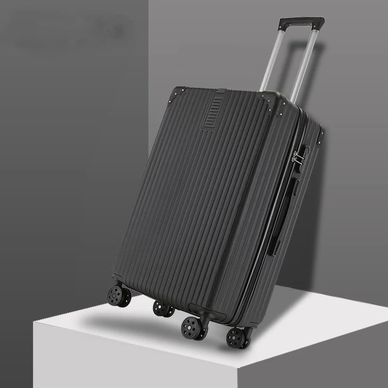 3 Piece Set 20" 24" 28 Inches Black Colour Aluminium Framed ABS Hard Shell Without Zipper TSA Luggage Zaappy.com