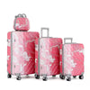 Beautiful Printed Light Weight Hard Case Luggage Plain Root Pink | 4 Pcs Set 7